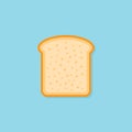 Slice of toast bread flat style icon. Vector illustration.