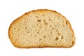 A slice of toasted bread on a white background. Royalty Free Stock Photo