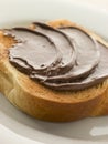 Slice of Toasted brioche with Chocolate Spread Royalty Free Stock Photo