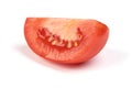 Slice tomato, close-up, isolated on white background Royalty Free Stock Photo