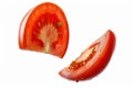 Slice of Tomato on White Background - Fresh, Natural, Organic, Healthy, Food