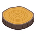 Slice tree stump icon, isometric style