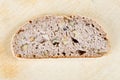 A slice of walnut bread Royalty Free Stock Photo