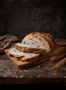 Slice walnut sesame wheat bread Royalty Free Stock Photo