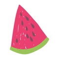 Slice watermelon fruit juicy isolated icon design white background Royalty Free Stock Photo