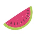 Slice watermelon fruit juicy isolated icon design white background Royalty Free Stock Photo