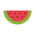 Slice watermelon fruit tropical fresh flat icon style