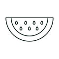 Slice watermelon fruit tropical fresh linear icon style