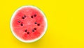 Slice of watermelon on yellow background Royalty Free Stock Photo