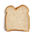 Slice of wheat bread on a white background