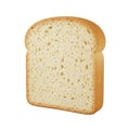 A slice of white bread with a light and fluffy texture on a white background isolated on transparent background Royalty Free Stock Photo