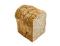 Slice of whole grain bread isolated on white background. Royalty Free Stock Photo