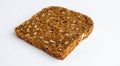 Slice of whole-grain dark bread, isolated on a white background close-up Royalty Free Stock Photo