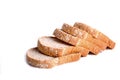 Slice whole wheat bread isolated on white background Royalty Free Stock Photo