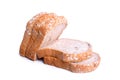 Slice whole wheat bread isolated on white background Royalty Free Stock Photo