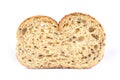 Slice of a whole wheat bread isolated on a white background Royalty Free Stock Photo