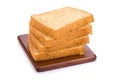 Slice of a whole wheat bread isolated on a white background Royalty Free Stock Photo