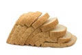 Slice of whole wheat bread, on white background Royalty Free Stock Photo