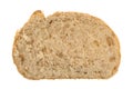 Slice of whole wheat bread on a white background Royalty Free Stock Photo