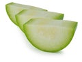 Slice of winter melon on white Royalty Free Stock Photo