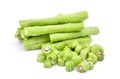Slice of yard long bean on white Royalty Free Stock Photo