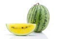 Slice yellow watermelon isolated Royalty Free Stock Photo