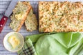 Slice of zucchini bread with butter Royalty Free Stock Photo