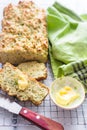 Slice of zucchini bread with butter Royalty Free Stock Photo