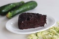 Slice of Zucchini chocolate cake Royalty Free Stock Photo