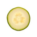 Slice of zucchini or courgette isolated on white Royalty Free Stock Photo