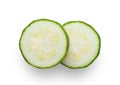 Slice of zucchini isolated on white background. Royalty Free Stock Photo