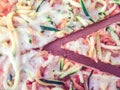 Slice of pizza with potatoes and zucchini Royalty Free Stock Photo