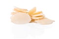 Sliced almonds isolated white background Royalty Free Stock Photo
