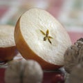 Sliced apple with pips star centre