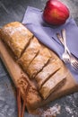 Sliced apple strudel above Royalty Free Stock Photo