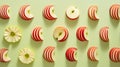 Sliced apples on a table