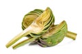 Sliced artichoke isolated on the white background