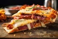 sliced artisan pizza with melted cheese and crispy crust