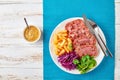 Sliced aspic of beef tongue with salad Royalty Free Stock Photo
