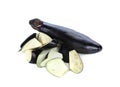 Sliced aubergine, Eggplant isolated on white background Royalty Free Stock Photo