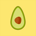 sliced avocado flat design vector illustration