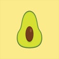 sliced avocado flat design vector illustration