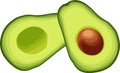 Sliced Avocado Halves