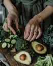 Sliced avocado on plain background Royalty Free Stock Photo