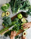 Sliced avocado on plain background Royalty Free Stock Photo