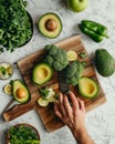 Sliced avocado on plain background Royalty Free Stock Photo