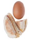 Sliced Bacon, Egg and Cheese Breakfast Sandwich Royalty Free Stock Photo