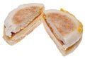 Sliced Bacon, Egg and Cheese Breakfast Sandwich Royalty Free Stock Photo