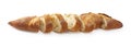 A sliced baguette placed on a white background Royalty Free Stock Photo