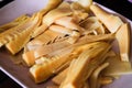 Sliced bamboo shoots bamboo sprouts in plate Royalty Free Stock Photo